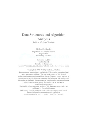 Data Structures and Algorithm Analysis